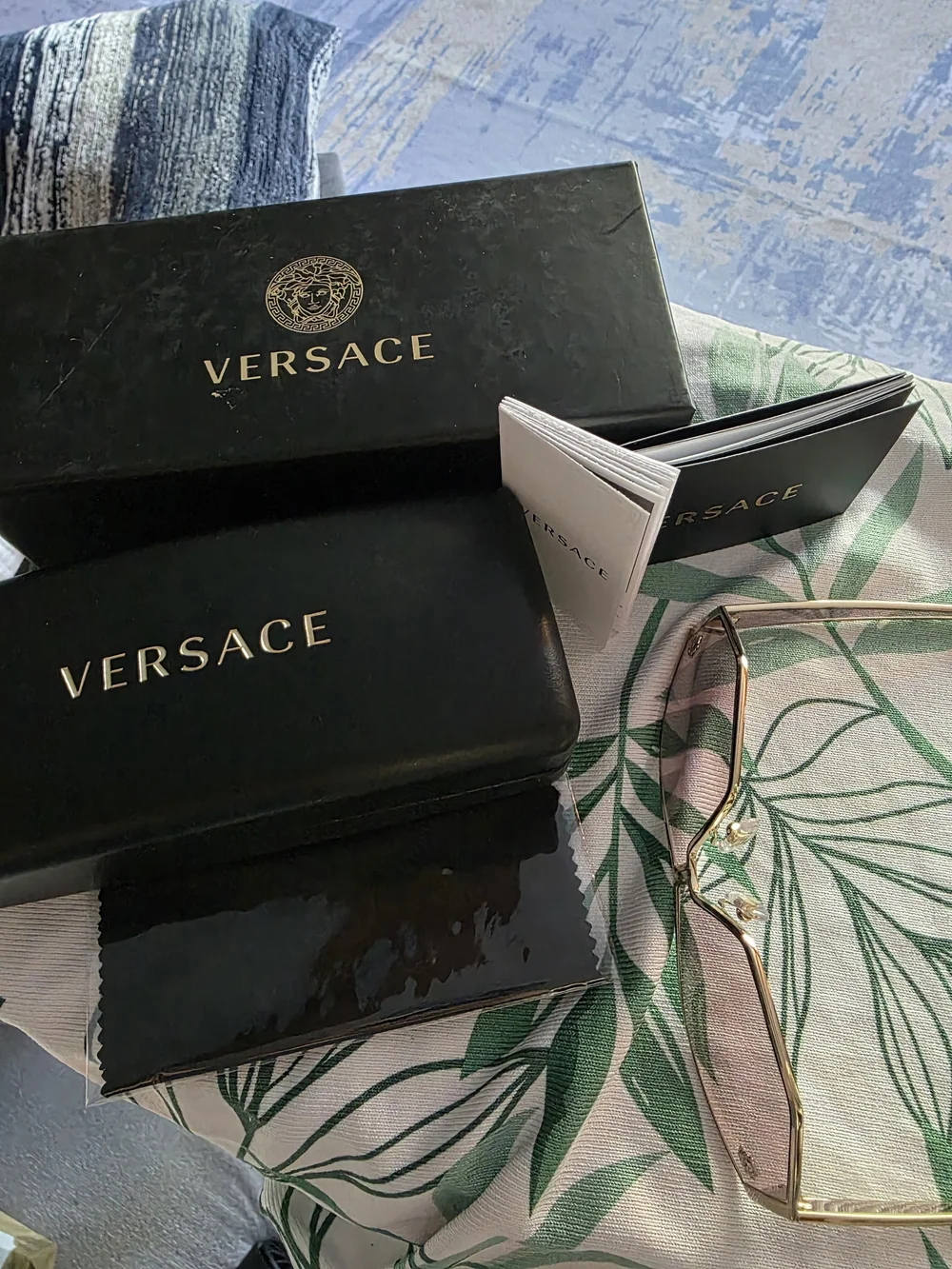Versace VE2205 1252/5 Gold Pink Sunglasses 67-03-140 Italy NWT